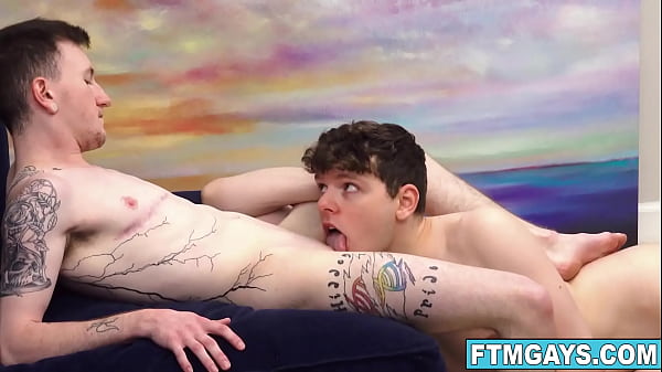 Welcome to bonus hole heaven FTM boy Jaxson Cole fucked by Ethan Tate Jaxson is squirming and moaning in delight as his boy cunt gets drilled
