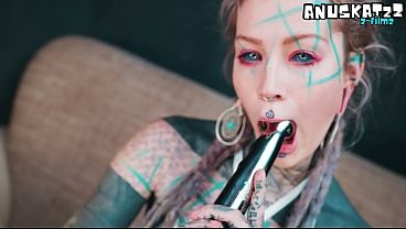 Rough Steel Dildo Anal amp Messy Gape Closeup