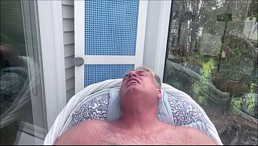 HUNK DADDY BEAR NAKED SUNBATHING IN THE VERANDA 6