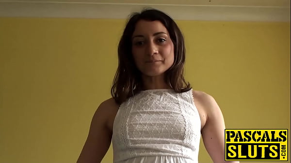 Cute brunette chick Valentina Bianco playing with her pussy