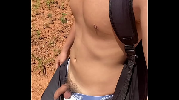 Exposed Hiking pee on lookoutampcum by picnic table