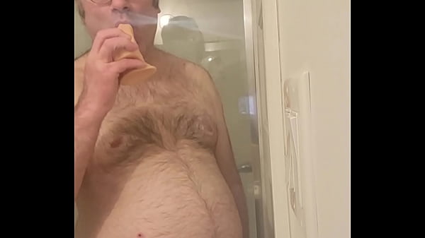 Nude Martin Lavalleacutee sodomizes himself and shoves his dildo in his mouth afterwards