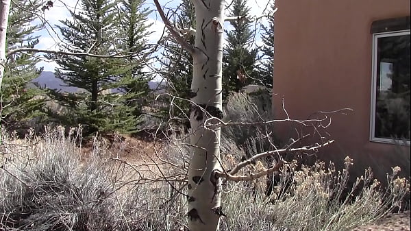 Nude outside at a casita in Taos NM