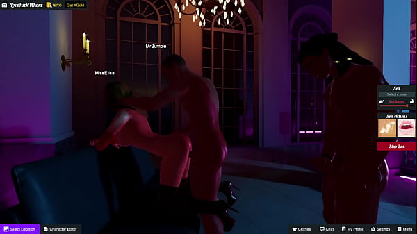 3DXChat Two monster cocks fucking me in public at Fresco Club