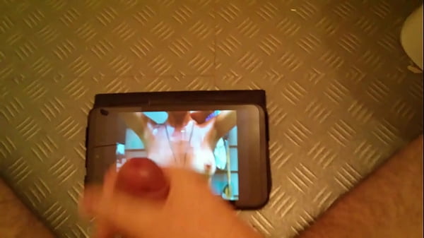 Candice Neistat takes a hot gooey cumshot on her pert naked titties