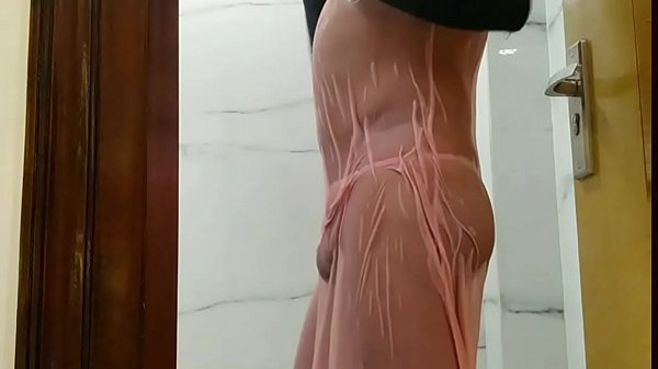 Cum drenched tranny s and takes shower in wife039s sexiest friend039s stolen lingerie