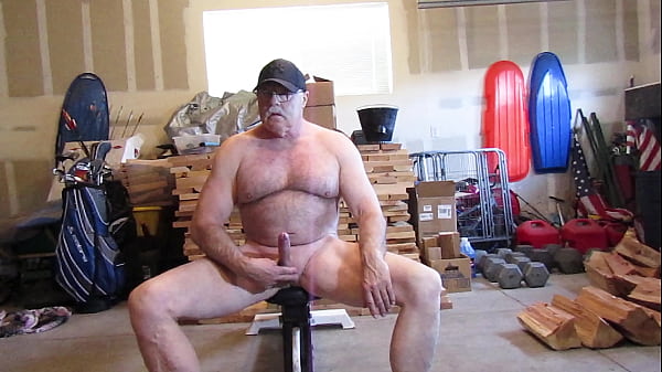 Naked bench press in the open garage
