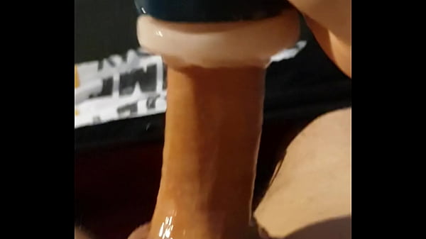 Lubbed up throbbing cock