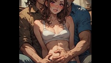Step dad and friend fucks stepdaugher male AI voice over  AI generated