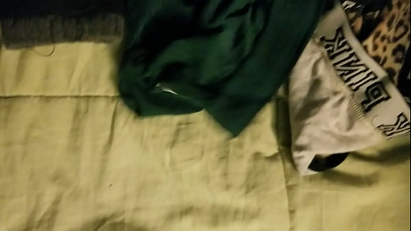 Jerking off wearing dirty panties