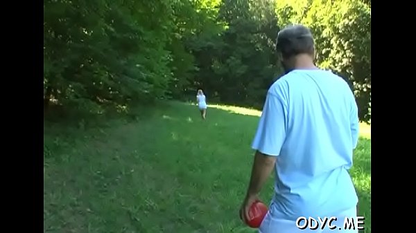 Pretty j teen gets to play with an hard old dick