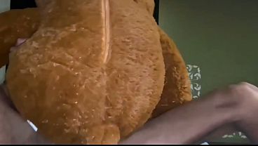 Fucking my teddy bear until I give it milk