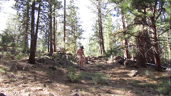 Naked hike up and down the hill