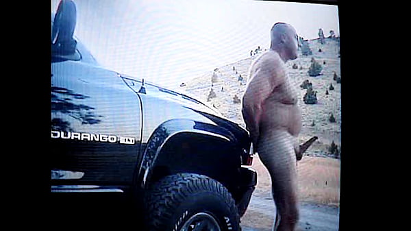 Naked and hard cock at the lake