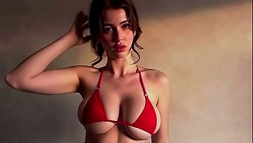 Lana Morena peituda provando bikinis  Try on Haul AI content