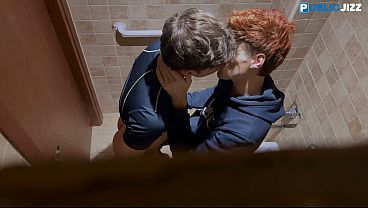 Twink Sucks Cock in Dirty Public Bathroom Sock amp Sneaker Fetish Fuck