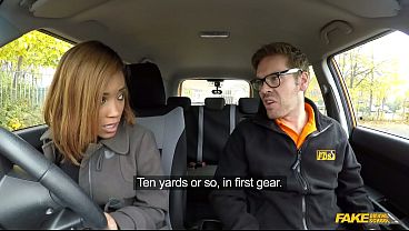 KIKI MINAJ The Brirtish Ebony Pornstar and her 1st Driving Lesson  Fake Driving School