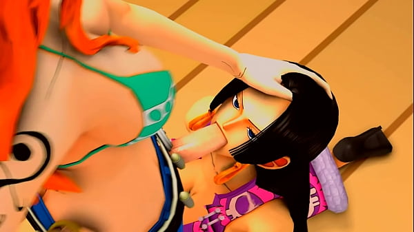 Boa hancock sucking Nami  039 s dick  with sound 