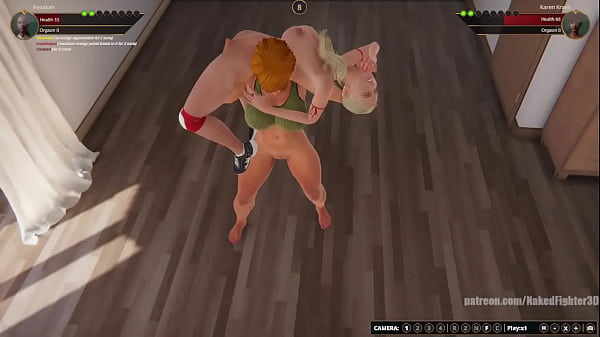 Nezakah VS Karen Krash  Naked Fighter 3D 