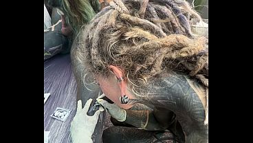 Wild Tattoo Shop Moment   Tattooing While Giving a Head